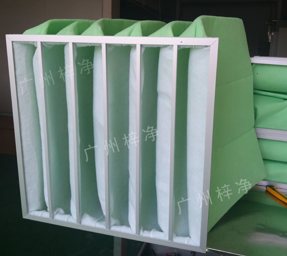 过滤棉袋式初效过滤器具有风量大、阻力低、容尘量大特点。