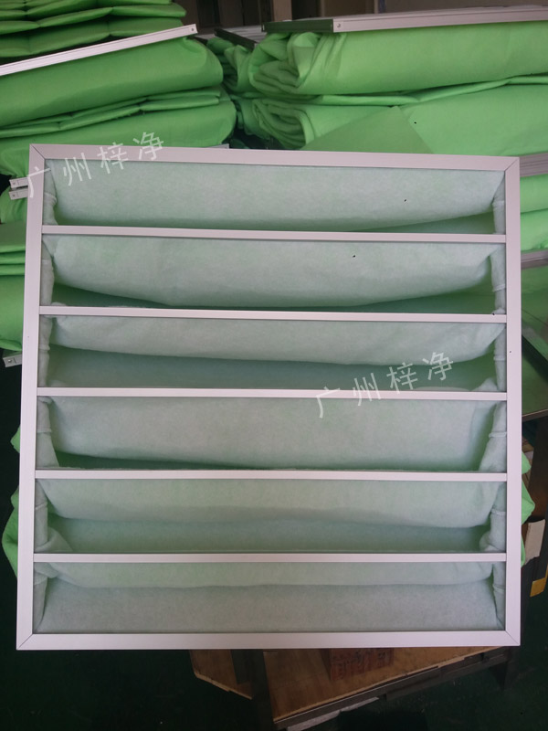过滤棉袋式初效过滤器采用G4等级过滤棉制作,过滤精度为5um。